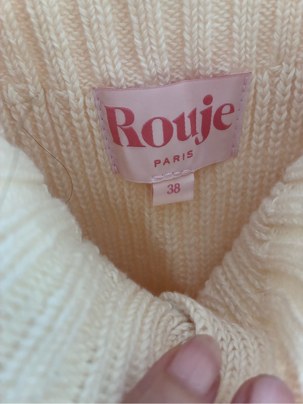 Rouje Cream Ribbed Knit Tank Top - Picture 2 of 3